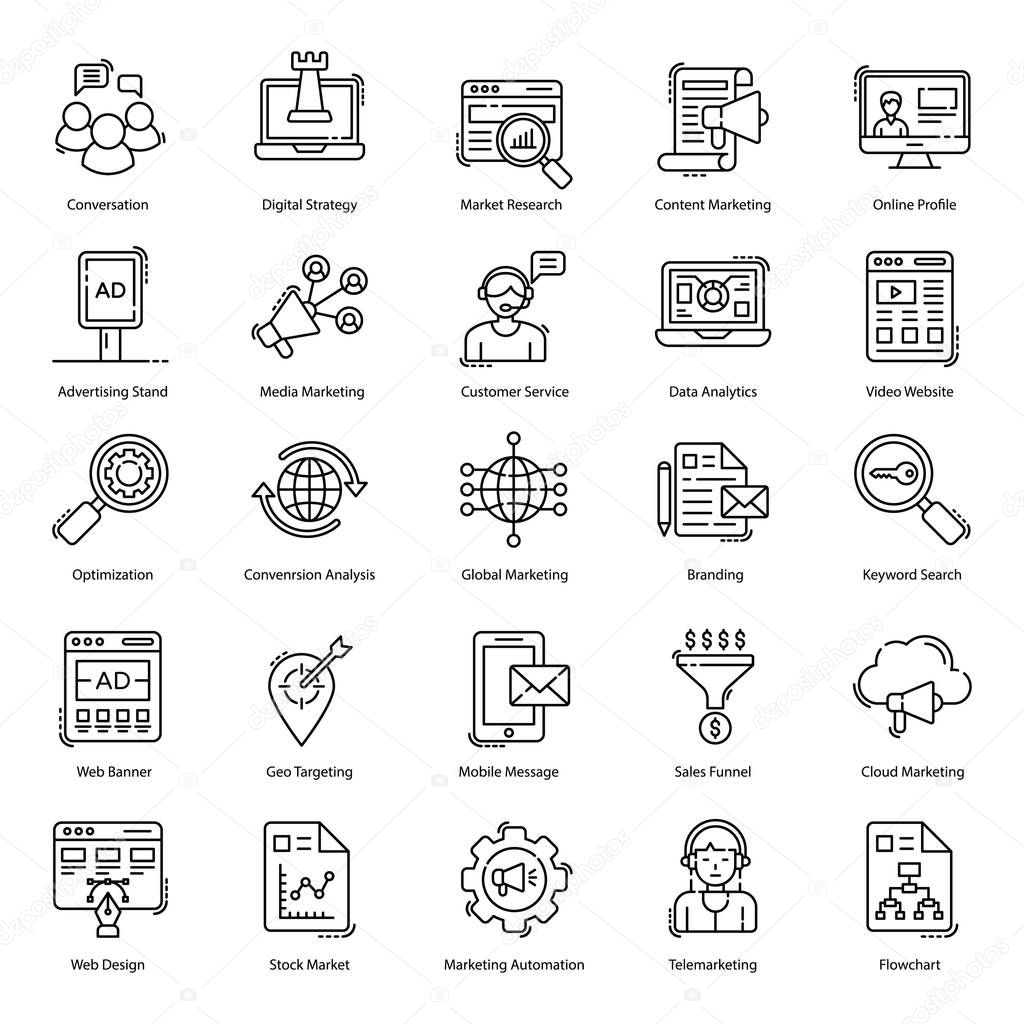 Advertising icons pack is best and worthy for your social marketing and related projects. Icons are editable to be grabbed for associated fields