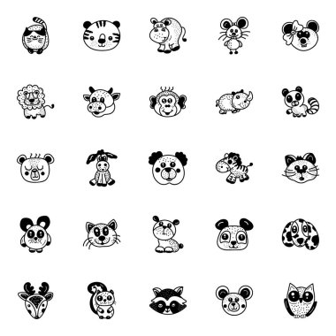 Harika görüntüleri ile elle çizilmiş simgeler tasarlanmış bu sevimli hayvanlar paketi tutmaya hazır olun. Onları şimdi yakala.!