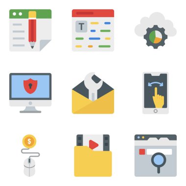 Sizin için harika bir proje yapalım! Online iş düz simgeleri paketi projenizi yaklaşan atamalar için layık hale getirmek için burada. Vektörleri edin ve kullanın ve grafik endüstrisini iyi keşfedin. 