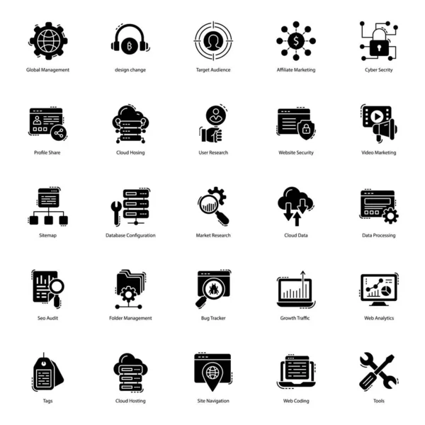 Web Simgeleri Projenizin Görünümünü Özünü Geliştirmek Için Buradadır Seo Visulas — Stok Vektör