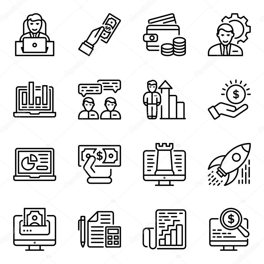 If you're looking investment icons set, wait no more. The simple yet conceptual business icon collection is must to have for designing finance, business and other such related projects. 