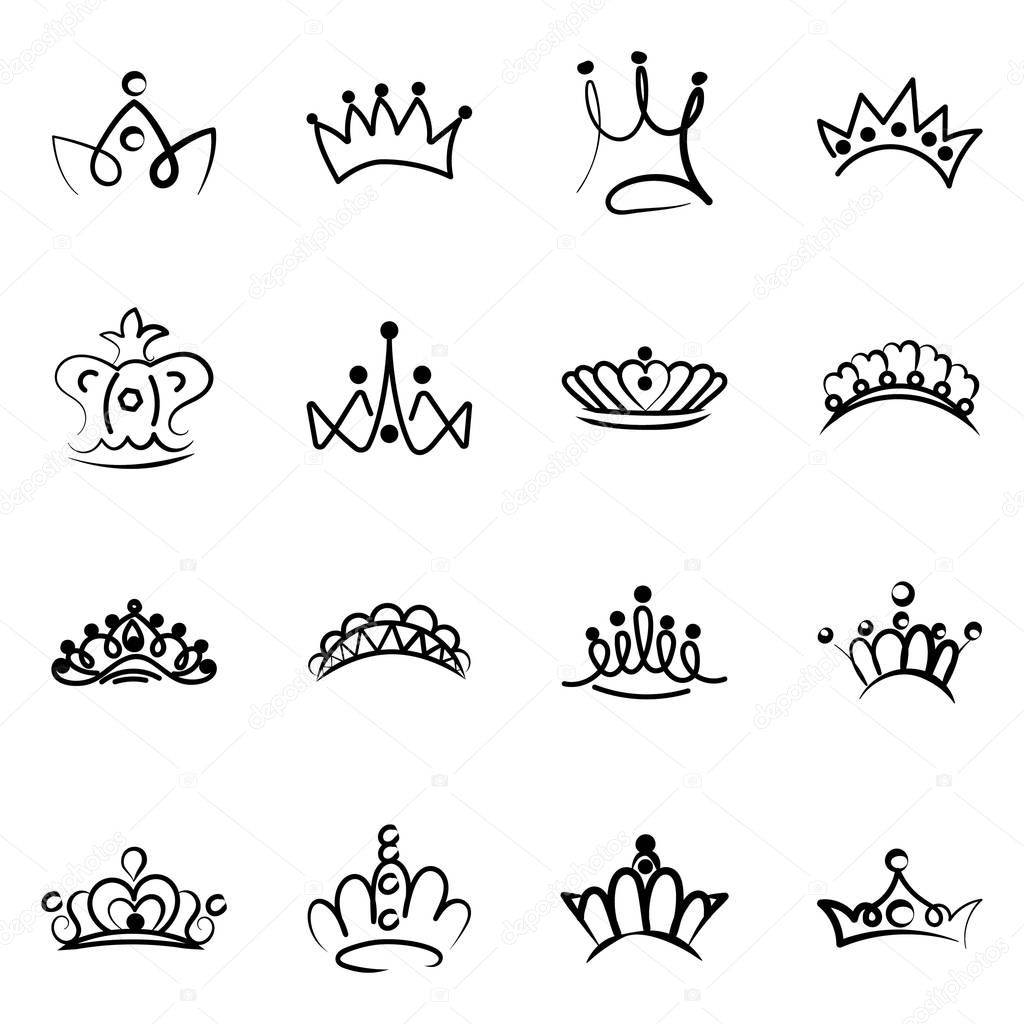 We are portraying crown hand drawn vectors for your next project. Editable nobility crown vectors are here for your ease. Hope you will like it!