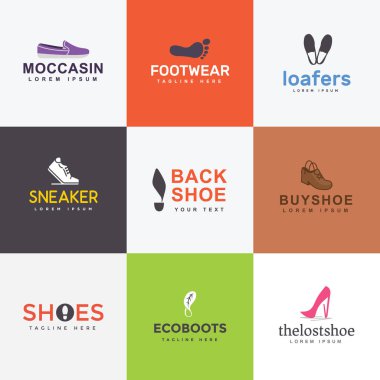 Ayakkabı Logoları Düz Vektörler Paketi