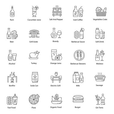 Gıda ve İçecek Hattı Vektörleri Paketi 