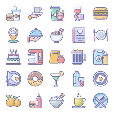 Gıda Düz Simgeleri Paketi 