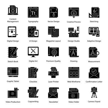Katı Biçimli Grafik Tasarım Vektörleri Paketi 