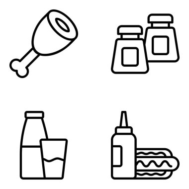 Fast Food Line Simgeleri Paketi