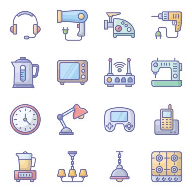 Ev Aygıtları Düz Vektörler Paketi 