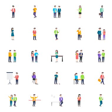 Ofis İşçisi Düz Vektör Karakterleri