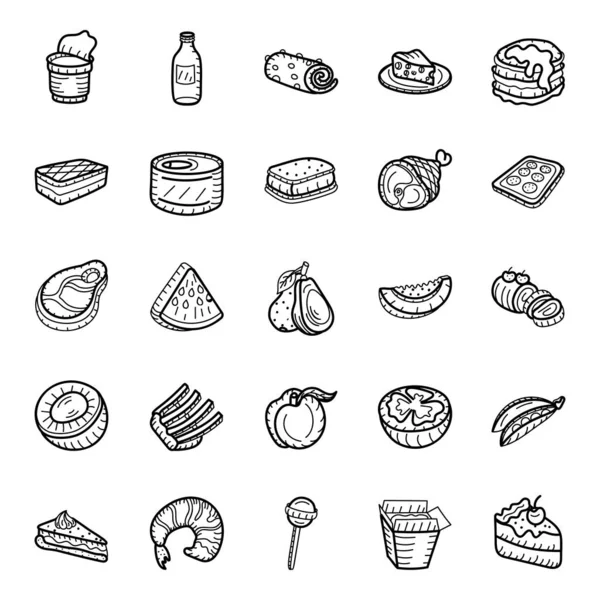 Yiyecek Eli Çekim Vektörleri Paketi 
