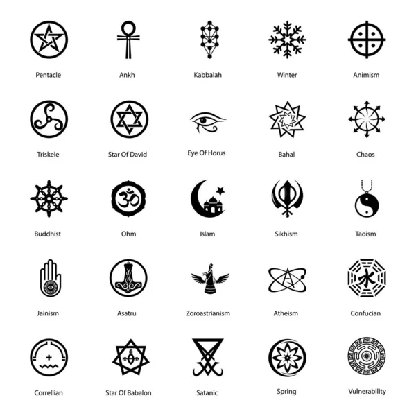 Magisch Symbool Glyph Pictogrammen Pack — Stockvector