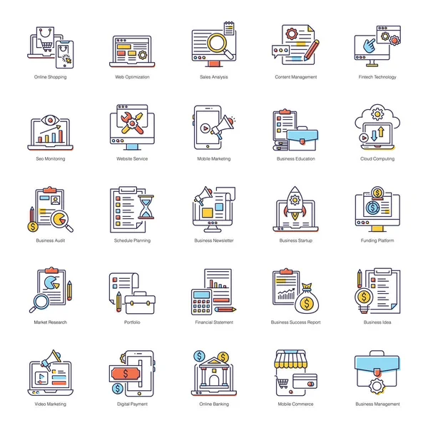 E İş Düz Simgeleri Paketi