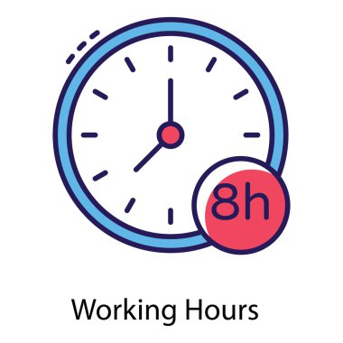 Duvar saati çalışma saatlerini, çalışma saatlerini gösteriyor 