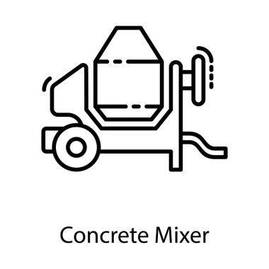 Satır vektörü, endüstriyel ve inşaat makinesinde çimento karıştırıcısı