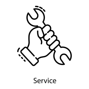 El ele tutuşan anahtar, satır vektöründe mekanik simge, tamir hizmetleri 