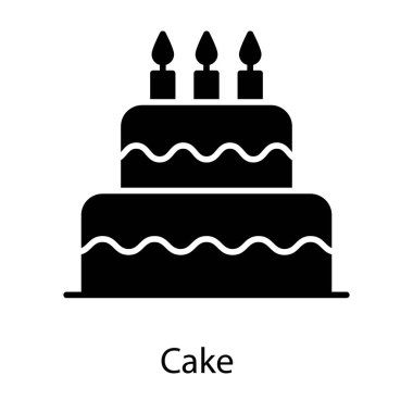 Dolgulu tasarımda doğum günü pastası vektörü 