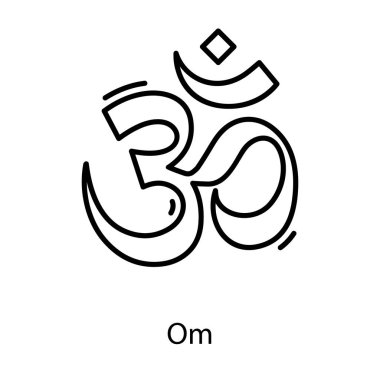 Çizgi vektör tasarımında Hindu om dövmesi 