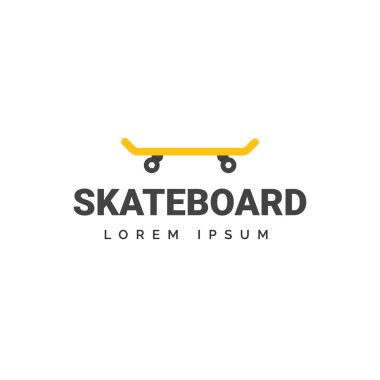 Skateboard logo, flat trendy style vector clipart