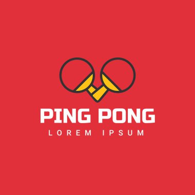 Table tennis racket, ping pong logo flat style vector.