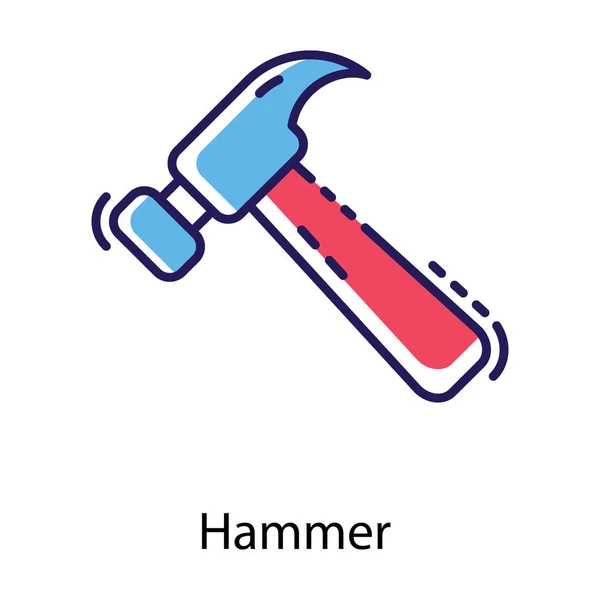 Hammer Icon Flachen Design Für Mobile App Und Website Gestaltung — Stockvektor