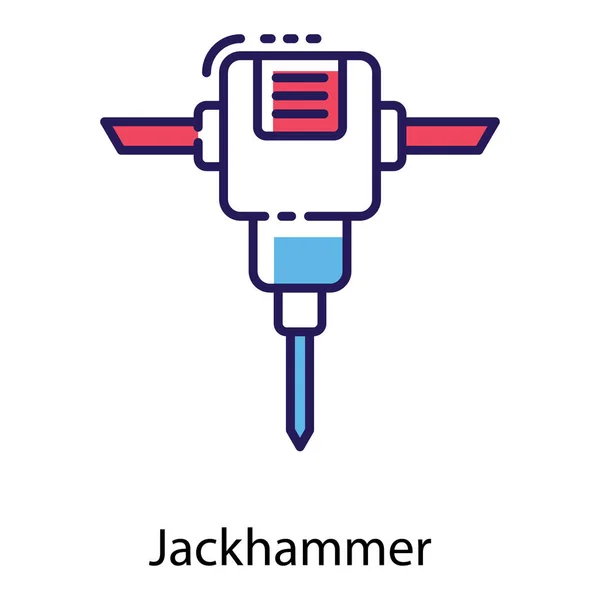 Jackhammer Ícone Martelo Elétrico Para Reparação Manutenção — Vetor de Stock