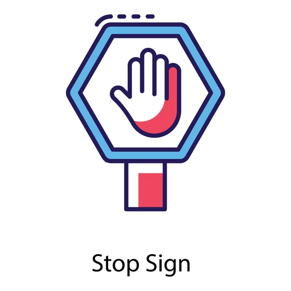 Hand Roadboard Symboliserar Stoppskylt Bäst För Trafiken — Stock vektor