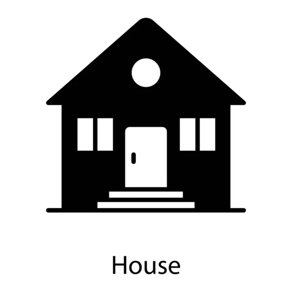 Une Icône Maison Résidentielle Dans Style Solide Mode Pour Immobilier — Image vectorielle