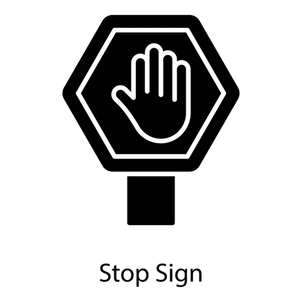 Hand Auf Pannenschild Symbolisiert Stoppschild Besten Für Den Verkehr — Stockvektor