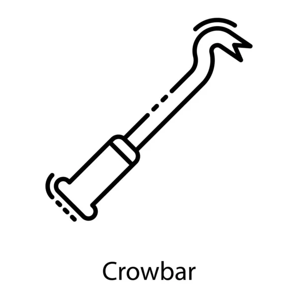 Icône Crowbar Ligne Visuel Modifiable Outil Construction — Image vectorielle