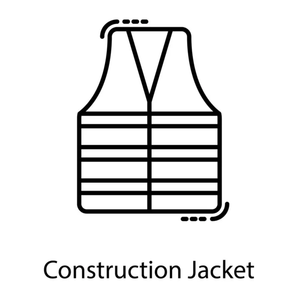 Σακάκι Κατασκευής Εικονίδιο Ναυαγοσώστη Για Λόγους Ασφαλείας Γραμμή Επεξεργάσιμο Διάνυσμα — Διανυσματικό Αρχείο
