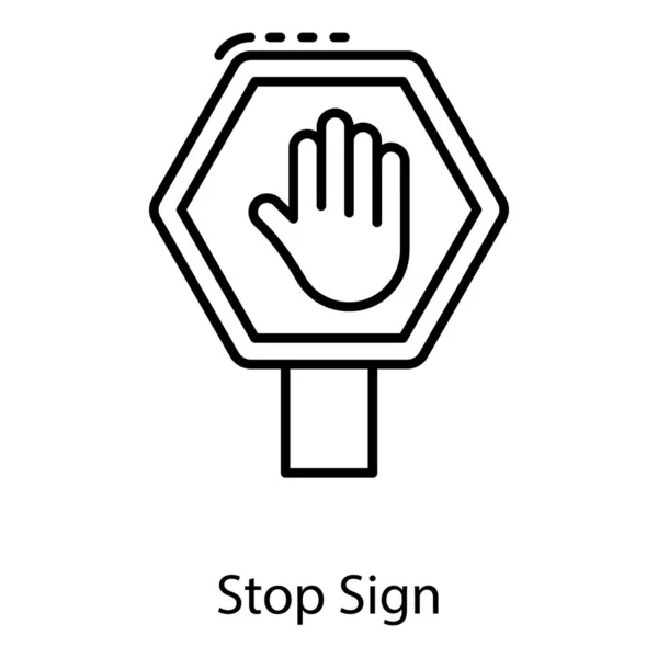 Hand Roadboard Symboliserar Stoppskylt Bäst För Trafiken — Stock vektor