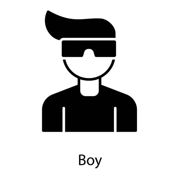 Ένα Αγόρι Που Φοράει Γυαλιά Ανθρώπινο Avatar Διανυσματικό Σχεδιασμό — Διανυσματικό Αρχείο
