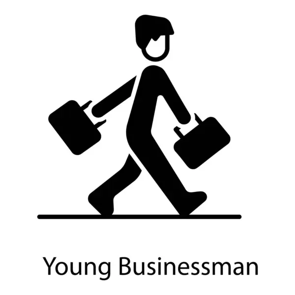 Άντρας Κρατώντας Δύο Τσάντες Που Απεικονίζουν Επιχειρηματία — Διανυσματικό Αρχείο