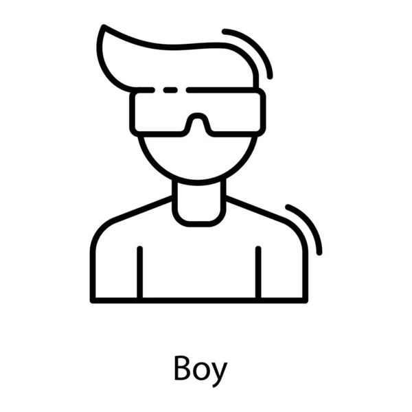 Garçon Portant Des Lunettes Design Vectoriel Avatar Humain — Image vectorielle