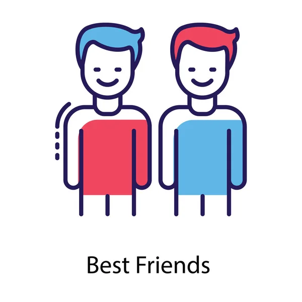 Best Buddies Flat Vector Best Friends — Stock Vector