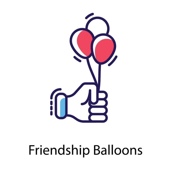 Balon Persahabatan Dalam Desain Vektor Datar - Stok Vektor