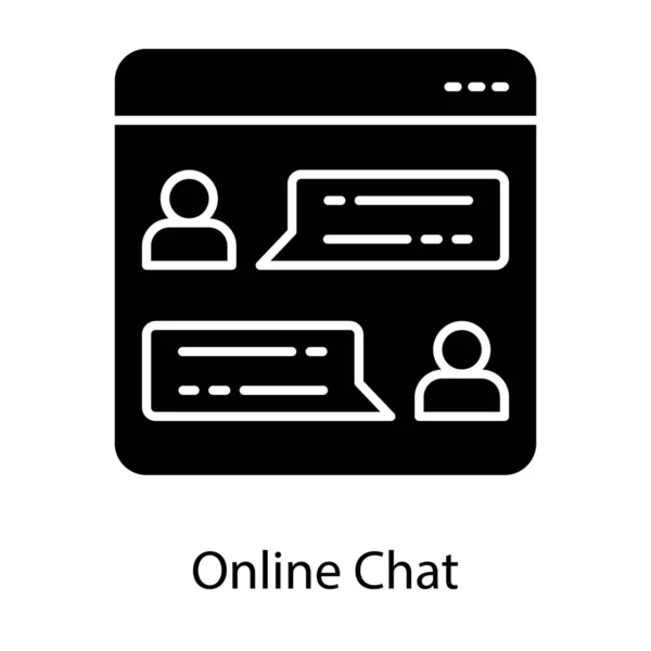 Foro Web Con Mensajería Web Chat Línea Icono Sólido — Archivo Imágenes Vectoriales