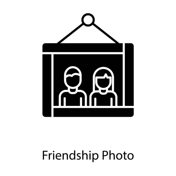 Friends Bilderrahmen Mit Bild Solider Icon Vektor — Stockvektor