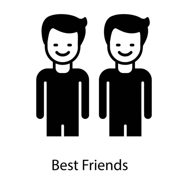 Best Buddies Solid Vector Best Friends — Stock Vector