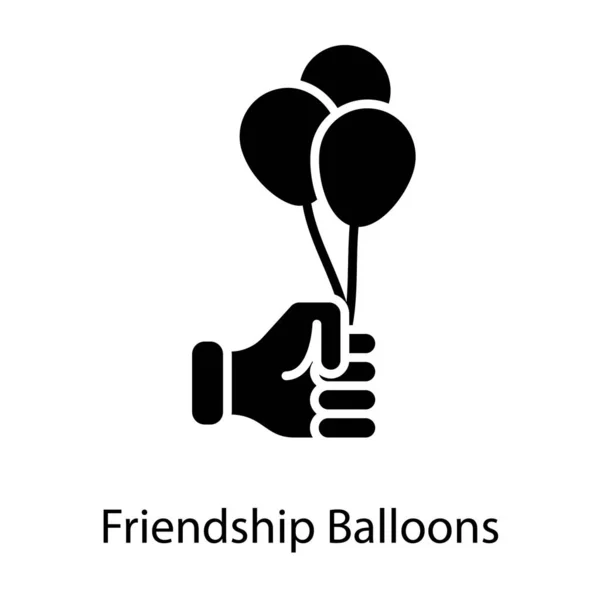 Balões Amizade Design Vetor Sólido — Vetor de Stock