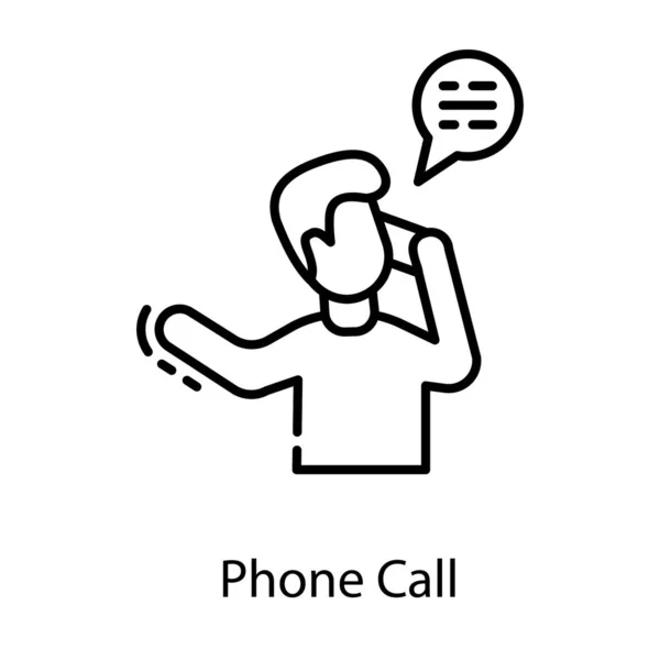 Ikona Mluvícího Muže Design Ikon Telefonní Linky — Stockový vektor