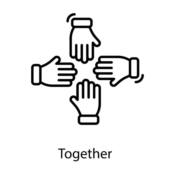 Руки Иконке Изображающей Вместе Концепцию Вектор Значка Строки — стоковый вектор