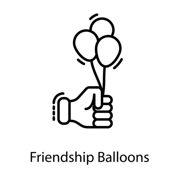 Friendship Balloons Line Vector Design — Stock Vector