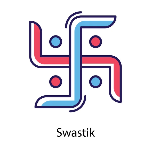 Logotipo Religioso Hindu Símbolo Suástica Ícone Design Plano — Vetor de Stock