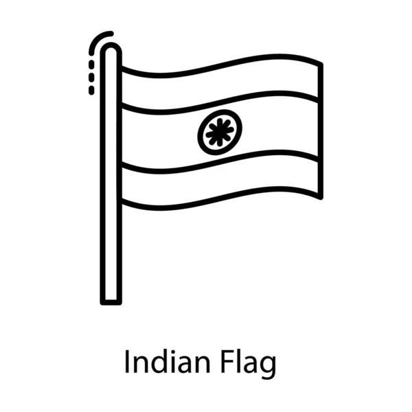 Символ Индийского Флага Векторе Иконки Флагштока Концепция Дня Независимости Индии — стоковый вектор