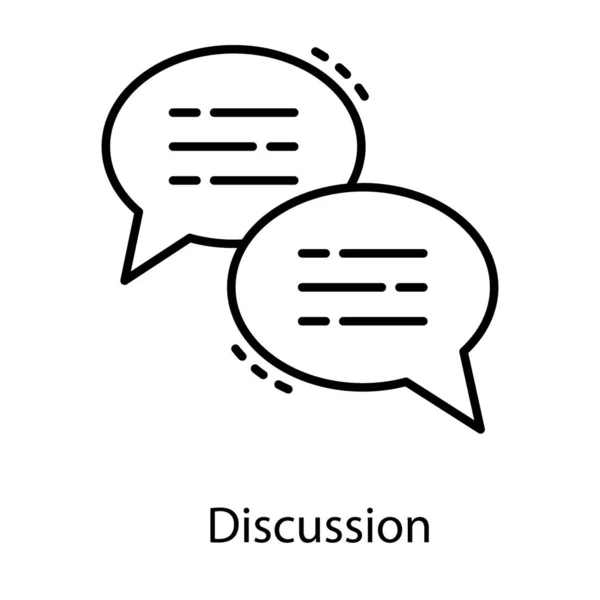 Két Beszéd Buborékok Együtt Szimbólum Chat Vonal Design Vektor — Stock Vector