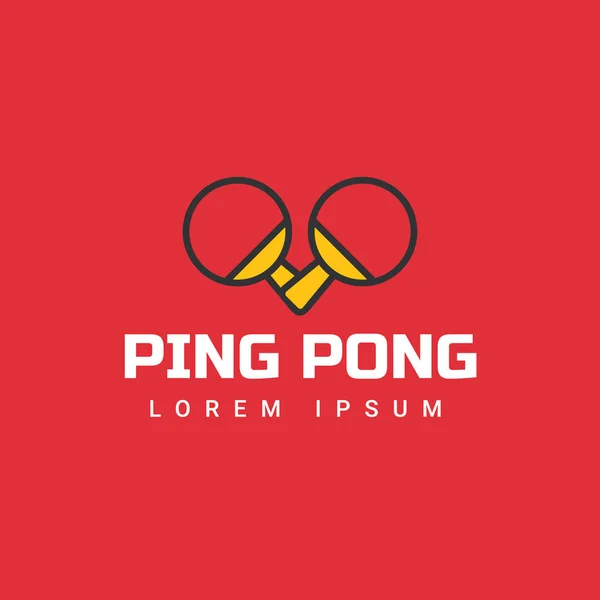 Racchetta Ping Pong Logo Ping Pong Vettoriale Stile Piatto — Vettoriale Stock