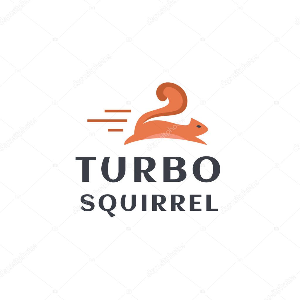 Cute animal logo vector of squirrel vector art