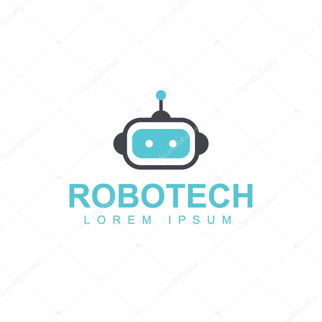 Robot logo in vector, the concept of artificial intelligence