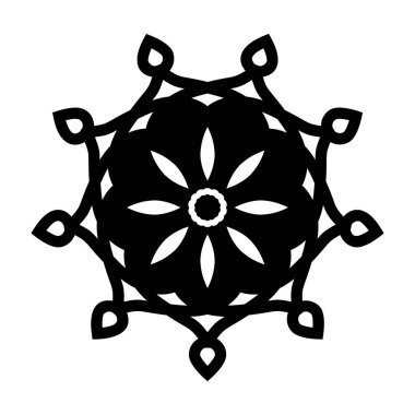 Dairesel geometri tasarımları, glifte krom mandala simgesi 